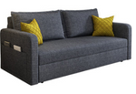 Modern Solid Wood Sofa in Dark Gray, Pink, Blue, and Light Khaki with Cotton-Linen Upholstery hyt-1239