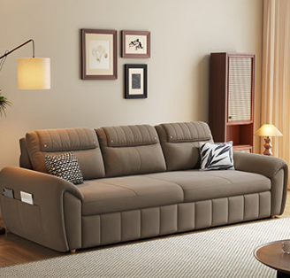 Stylish Sofa Collection: Beige & Light Gray with Dark Brown, Orange, Green, Blue Options in Cotton, Faux Leather, Latex & Coir hyt-1433