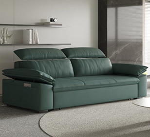 Stylish Solid Wood Sofa with Comfortable Cotton and Faux Leather Upholstery in Assorted Colors hyt-1432