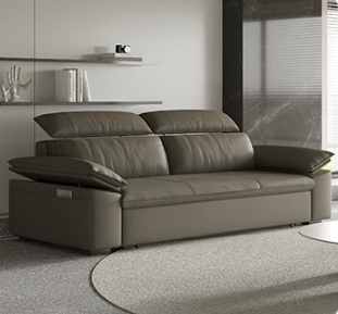 Stylish Solid Wood Sofa with Comfortable Cotton and Faux Leather Upholstery in Assorted Colors hyt-1432