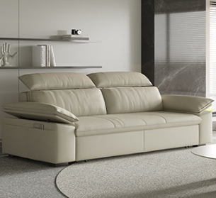 Stylish Solid Wood Sofa with Comfortable Cotton and Faux Leather Upholstery in Assorted Colors hyt-1432