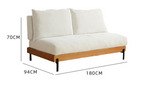 Elegant Off White Sofa with Cherry Wood Accents and Plush Corduroy Finish fyx-829