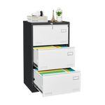 3 Drawer Metal Lateral File Cabinet with Lock,Office Vertical Files Cabinet for Home Office/Legal/Letter/A4,Locking Metal File Cabinet,Assembly Required W1247118746-djyc