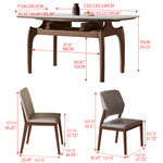 Sleek Brown Light Sintered Stone Dining Table with Elegant Ash Wood Finish fnl-276