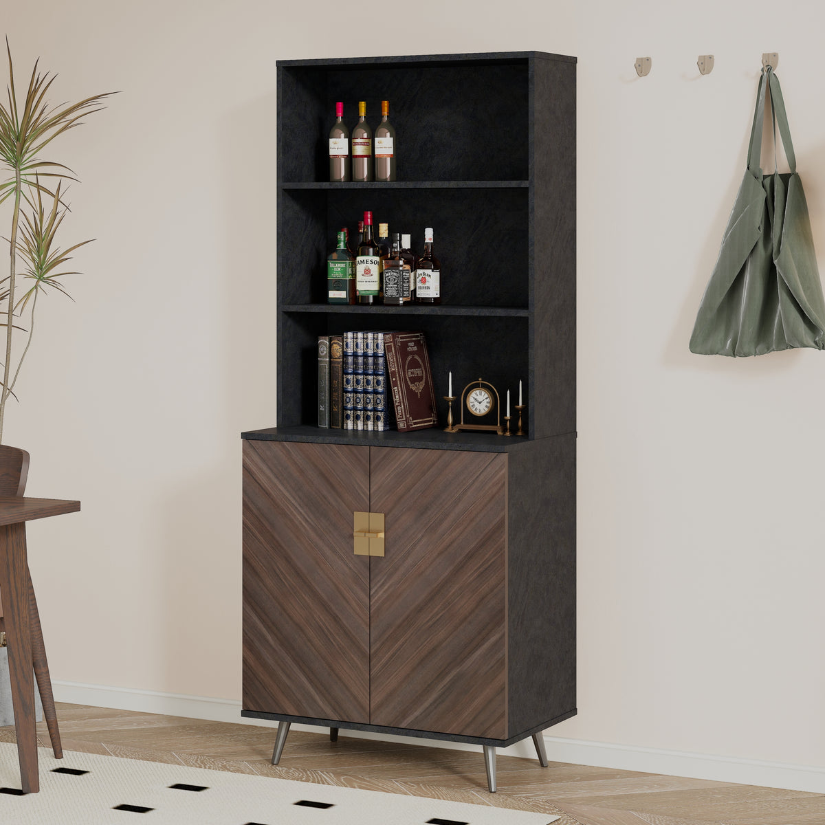 Accent Storage Cabinet with Doors, Bar Cabinet Buffet Cabinet with Storage for Living Room, Hallway, Kitchen W881106463-djyc