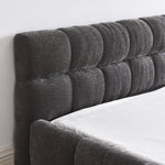 Queen Size Upholstered Bed Frame with Thick Fabric, Chenille Fabric Grounded Queen Size Platform Bed with Headboard and Solid Frame. No Box Spring Needed, Dark Grey(68''*86.5''*23.5'') W487S00221-djyc