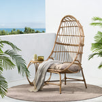 Cozy Up in Style with the Elegant Basket-Shaped Faux Rattan Chair 70656.00LBRN-djyc