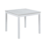 5 Piece Wooden Dining Table Set, Kitchen Table Set with a Square Table and 4 Upholstered Chairs, Wooden Dining Room Table with Crystal Decoration and Chairs Set for Kitchen, Dining Room, White W1998S00043-djyc