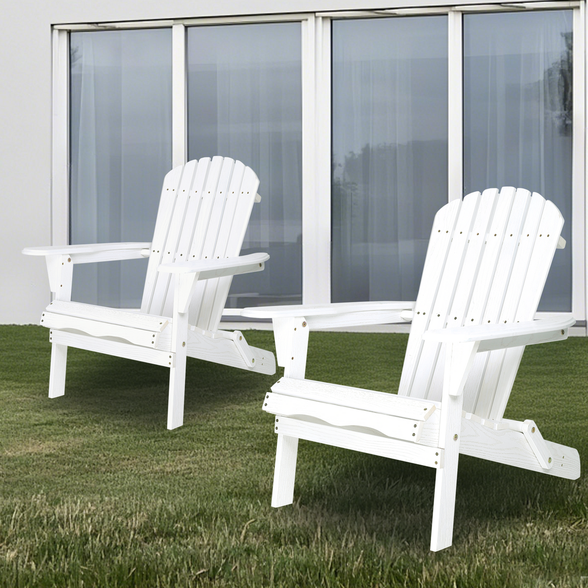 Wood Lounge Patio Chair for Garden Outdoor Wooden Folding Embossed Adirondack Chair Set of 2 Solid Cedar Wood Lounge Patio Chair with Wood Grain W1390P277608-djyc