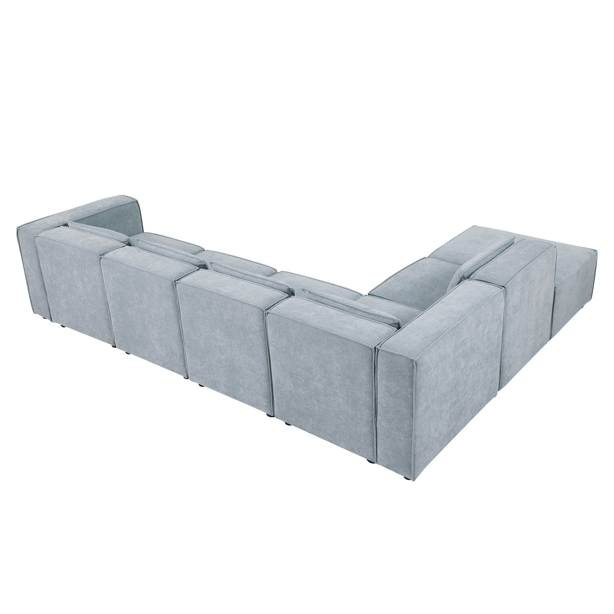 modular sofa Grayish bluechenille fabric,simple and grand, the seat and back is very soft. this is also a KNOCK DOWN sofa W1099S00116-djyc