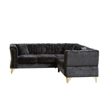 81.5-Inch Chenille Corner Sofa , L-Shaped Sectional Couch, 5-Seater Corner Sofas with 3 Cushions for Living Room, Bedroom, Apartment, Office W834S00263-djyc