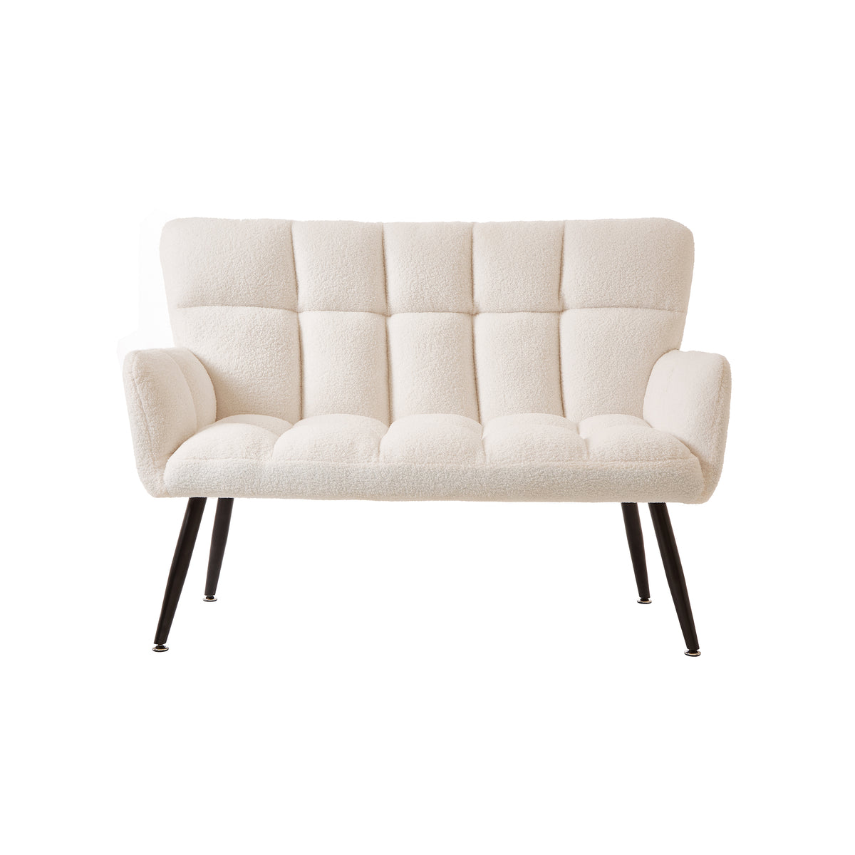 52'' Small Loveseat Sofa, Couch 2-Seater with Quilting Backs for Living Room, Bedroom and Small Space(COLOR:WHITE) W1669P175410-djyc