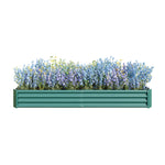 Raised Garden Bed Kit - Metal Raised Bed Garden 7.6x3.7x0.98ft for Flower Planters, Vegetables Herb Green W84090997-djyc