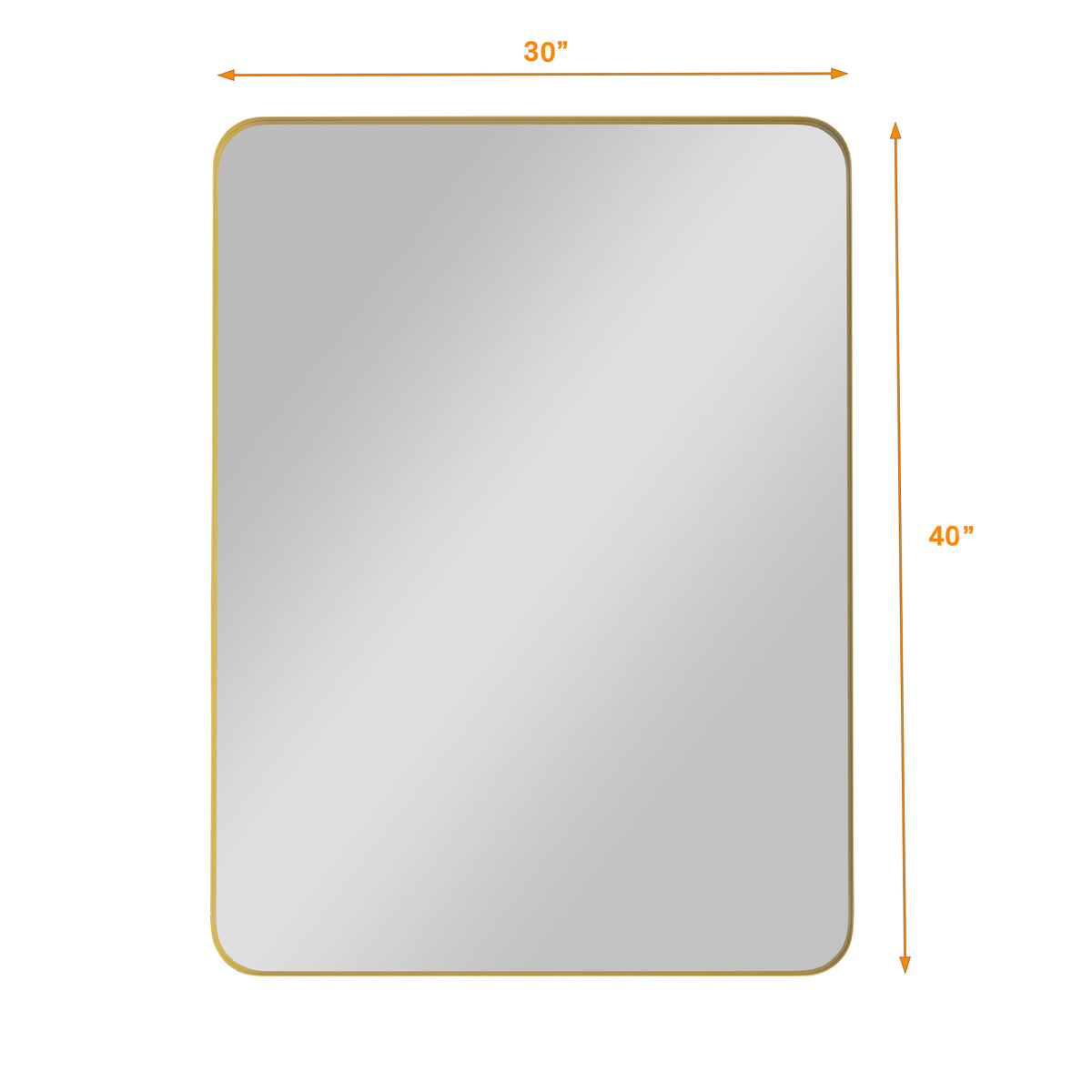 Wall Mirror 30x40 Inch Gold Rectangular Mirror Metal Framed Mirror Vanity Mirror Dressing Mirror, for Bathroom, Living Room, Bedroom Wall Decor W1435107734-djyc