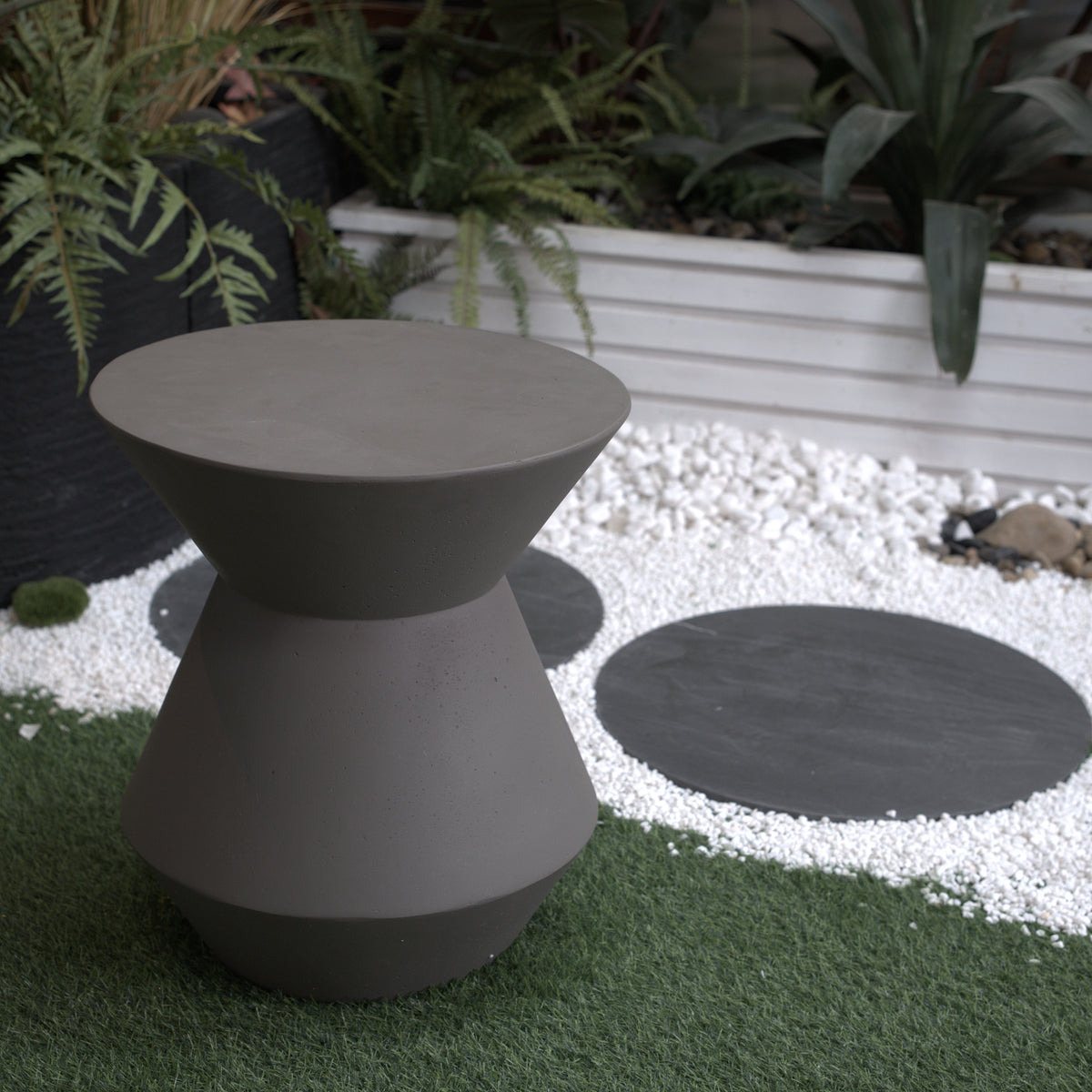 Decorative Garden Conner Table,18.1" H Modern Heavy Duty Patio Sturdy Faux Terrazzo Accent Table Side Table Plant Table for Indoor Outdoor W2734P194115-djyc