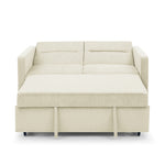 Loveseats Sofa Bed with Pull-out Bed,Adjsutable Back and Two Arm Pocket,Beige (54.5"x33"x31.5") W48766863-djyc