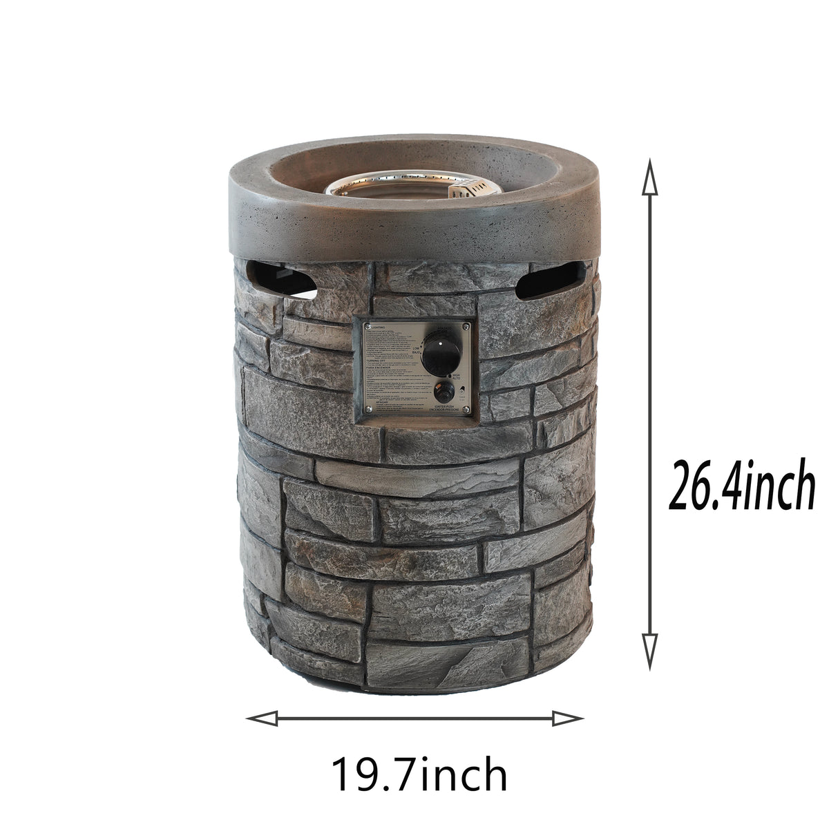 32000 BTU, CSA Certification Diameter 20 Inch Round Outdoor Gas Fire Pit,Contain 2.5kg Lava Stone And Rainproof Cover,Magnesium Oxide Cultured Stone Surface Finished,, More Suitable for Outdoor Garden W2734P194097-djyc