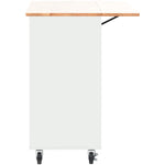 Kitchen Island with Drop Leaf, LED Light Kitchen Cart on Wheels with 2 Fluted Glass Doors and 1 Flip Cabinet Door, Large Kitchen Island Cart with an Adjustable Shelf and 2 Drawers (White) WF311171AAW-djyc