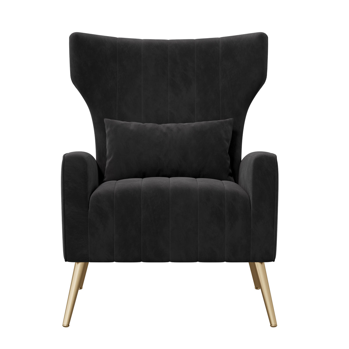 Fashionable High-Back Velvet Upholstered Armchair: High-Density Foam & Adjustable Feet FU01055-wz