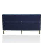 Modern Lacquered 4 Door Wooden Cabinet Sideboard Buffet Server Cabinet Storage Cabinet, for Living Room, Entryway, Hallway, Office, Kitchen and Dining Room, Navy Blue W1435P191610-djyc