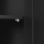 K&K Store Kitchen Cart with Rubber Wood Countertop , Kitchen Island has 8 Handle-Free Drawers Including a Flatware Organizer and 5 Wheels for Kitchen Dinning Room, Black SK000002AAB-djyc