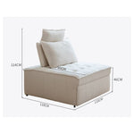 Luxurious White Solid Wood Sofa with Plush Goose Down Cushions fwlp-937