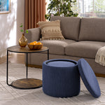 Ottoman, multi-functional combination set table Ottoman, combination of Ottoman and table, with drum stool, with storage space-Dark Blue W487P243608-djyc