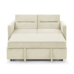 Loveseats Sofa Bed with Pull-out Bed,Adjsutable Back and Two Arm Pocket,Beige (54.5"x33"x31.5") W48766863-djyc