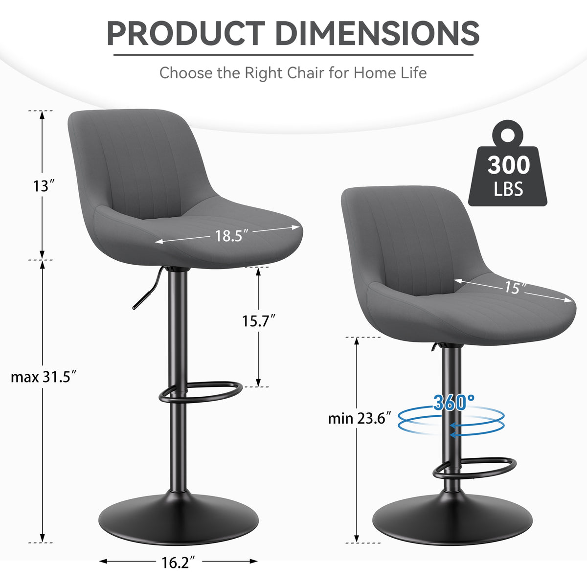 Modern Minimalist High-End Bar Stool: Premium Fabric & Waterproof FU01016-wz