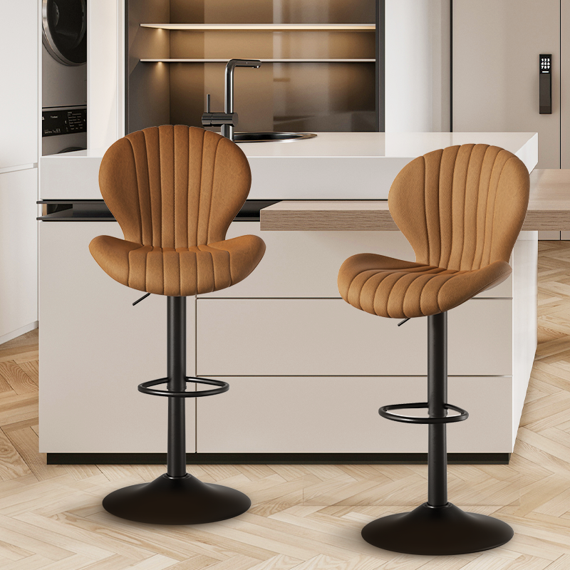 Modern Minimalist 360° Rotating Bar Stool: Resilient Foam & Ergonomic Design FU01023-wz