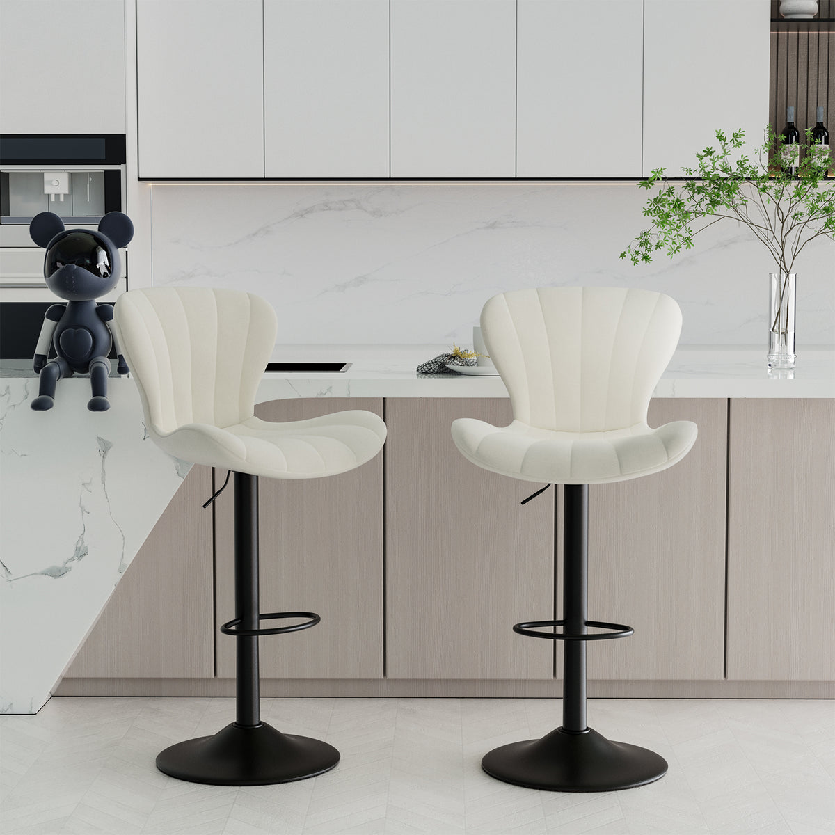 High-End Waterproof and Breathable Bar Stool: Wide Footrest & Comfortable Wide Seat FU01052-wz