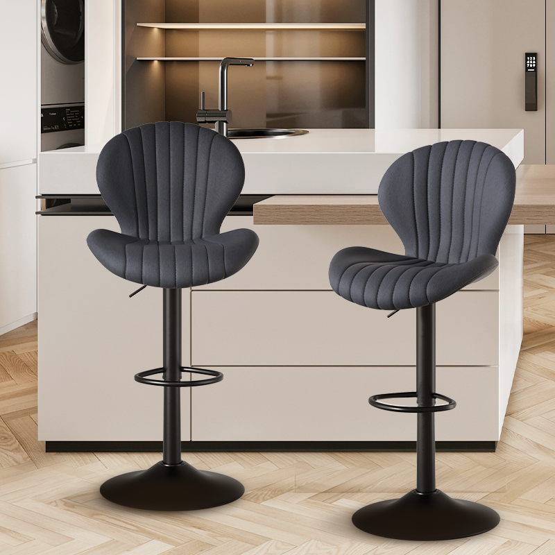 Modern Minimalist 360° Rotating Bar Stool: Resilient Foam & Ergonomic Design FU01023-wz