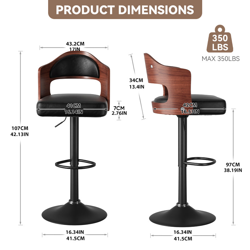 Modern Waterproof Bar Stool: High-Quality Metal Frame & 360° Swivel Seat FU01025-wz