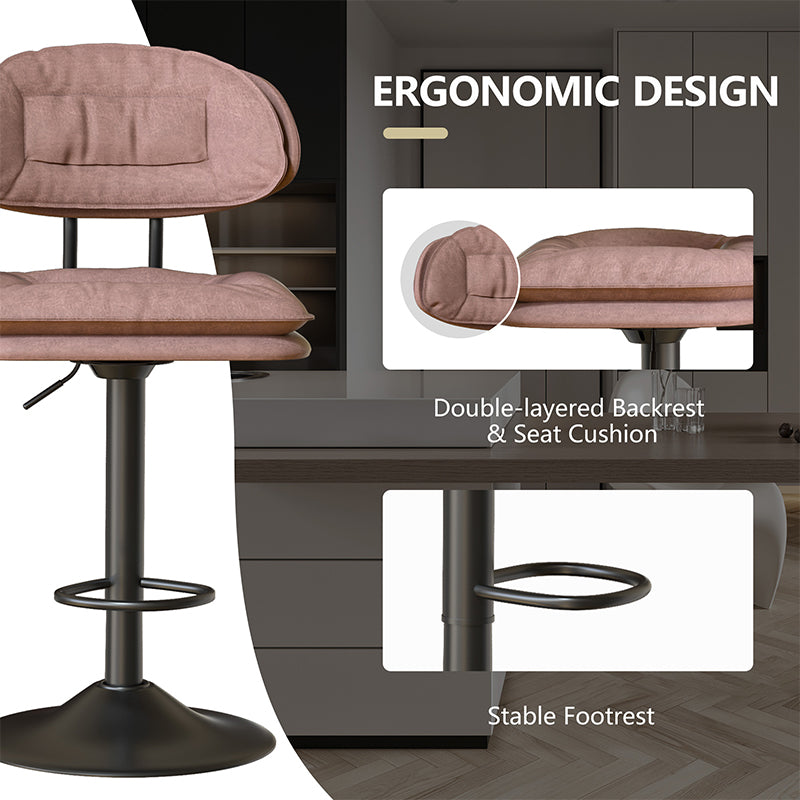 Modern Waterproof Bar Stool: Ergonomic Design & Dual-Layer Ultra-Soft Seat Cushion and Backrest FU01037-wz