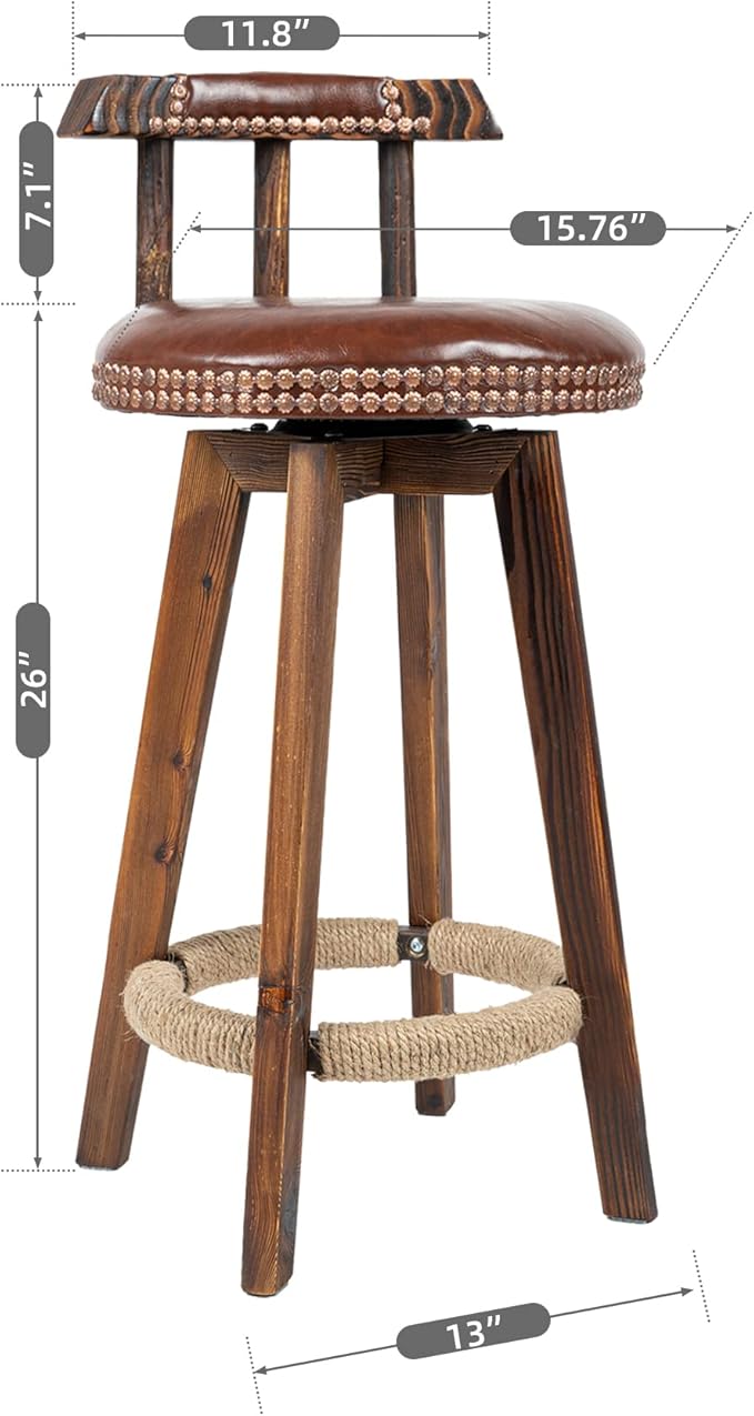 Unique Rotating Bar Stool: 360° Rotation & Soft PU Cushion FU01004-wz