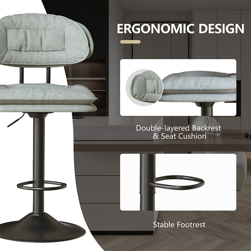 Modern Waterproof Bar Stool: Ergonomic Design & Dual-Layer Ultra-Soft Seat Cushion and Backrest FU01037-wz