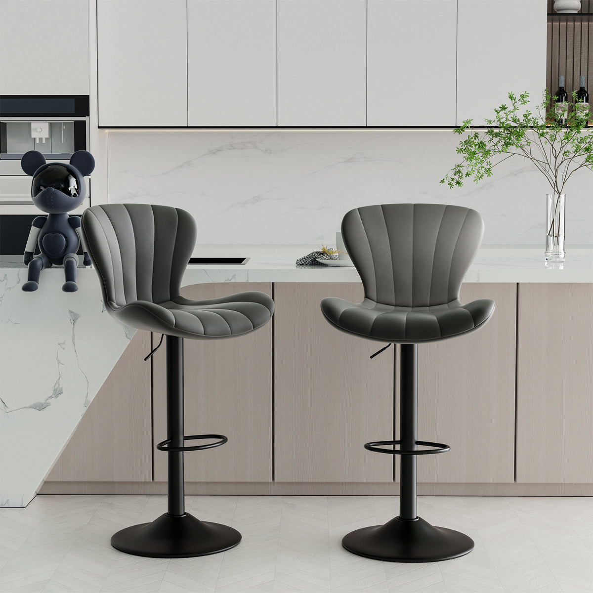 High-End Waterproof and Breathable Bar Stool: Wide Footrest & Comfortable Wide Seat FU01052-wz