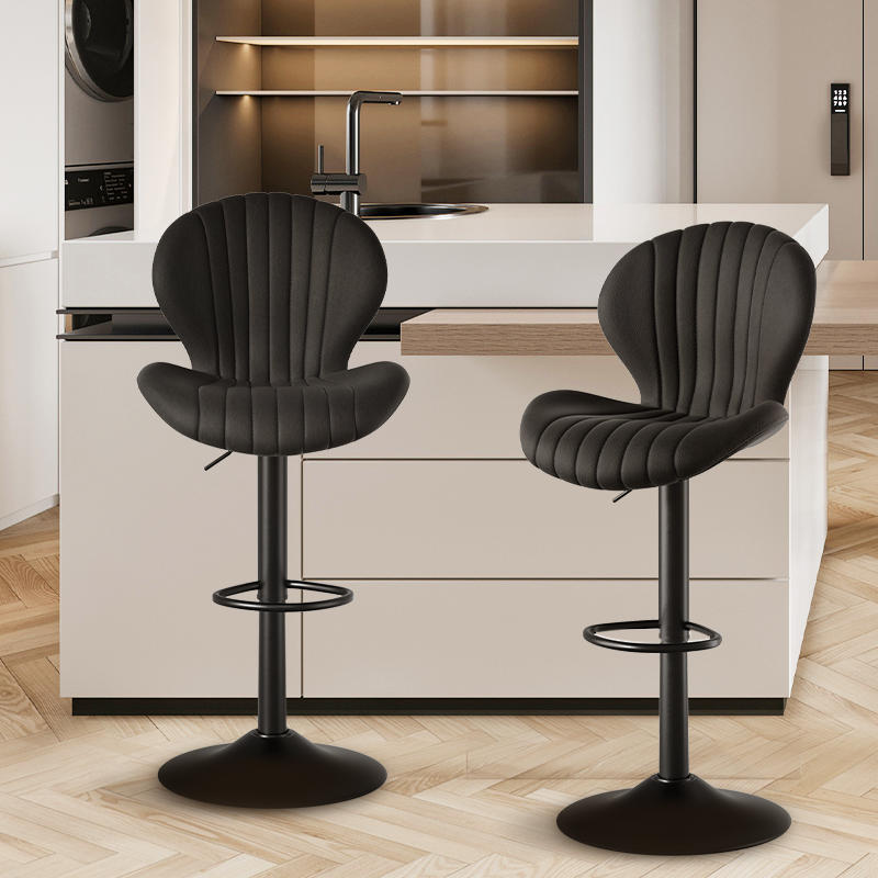 Modern Minimalist 360° Rotating Bar Stool: Resilient Foam & Ergonomic Design FU01023-wz