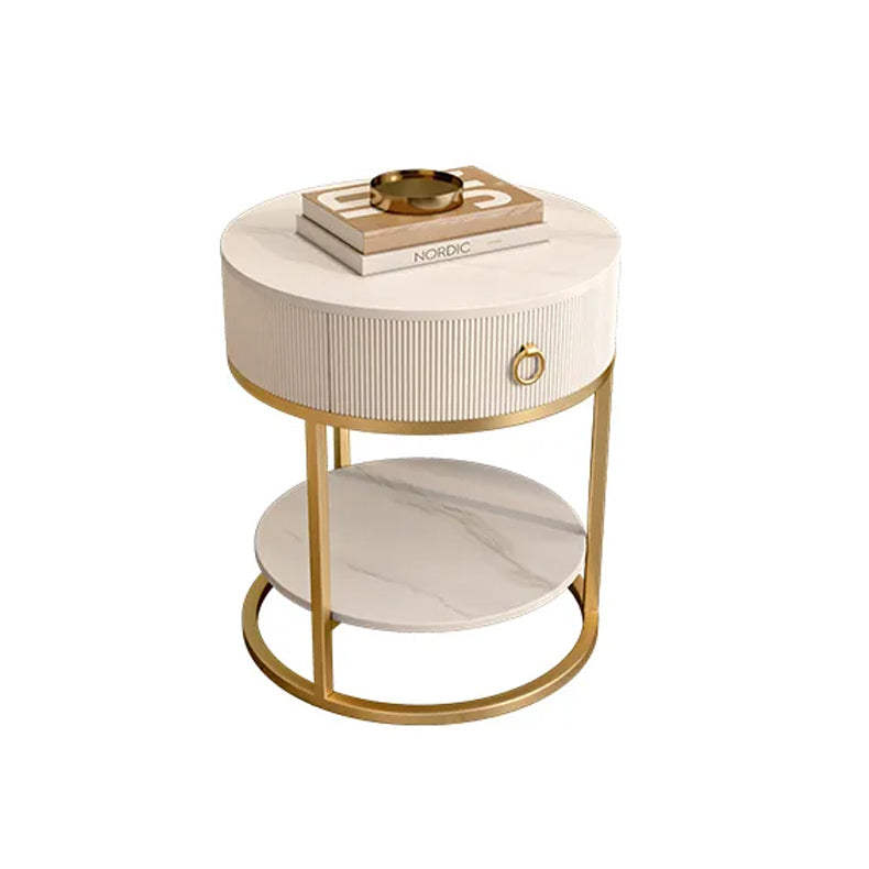 Luxurious Ceramic Sintered Stone Tea Table with Golden Accents - Modern Elegance for Your Living Room fel-2442