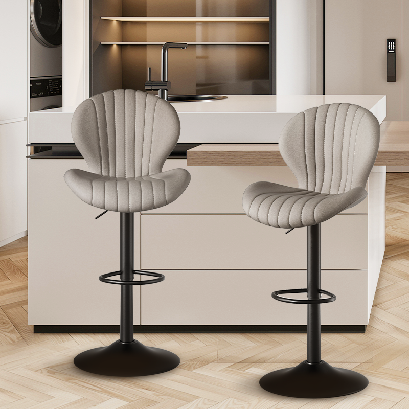 Modern Minimalist 360° Rotating Bar Stool: Resilient Foam & Ergonomic Design FU01023-wz