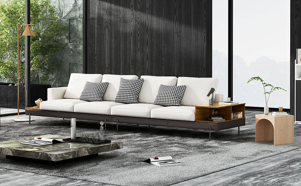 Luxury sofa/Fabric sofain Living Room Left and Right Interchangeable/four seat sofa/off-white W1793S00002-djyc