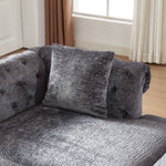 81-inch Chenille Face-to-face Chaise Lounge with Two Pillows,Nailhead trim,Button Tufted Design and Rolled Arms for Lounge, Living room and Office W834S00316-djyc