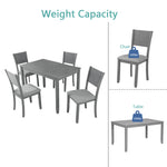 5 Piece Modern Dining Set, Rectangular Wooden Dining Table with 4 Upholstered Chairs for Kitchen, Dining Room, Gray W1998S00055-djyc