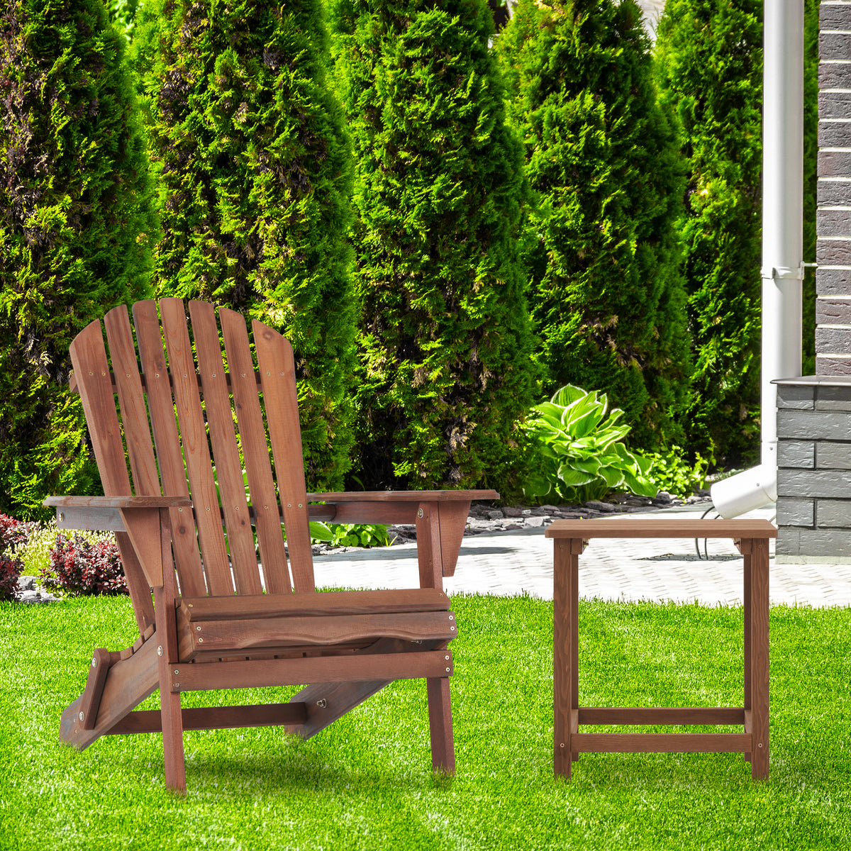 Wooden Outdoor Folding Adirondack Chair Set of 2 Wood Lounge Patio Chair for Garden,Garden, Lawn, Backyard, Deck, Pool Side, Fire Pit,Half Assembled, W1390124961-djyc