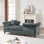 81-inch Chenille Face-to-face Chaise Lounge with Two Pillows,Nailhead trim,Button Tufted Design and Rolled Arms for Lounge, Living room and Office W834S00318-djyc