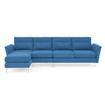 Modern Sofa 3-Seat Couch with Stainless Steel Trim and Metal Legs for Living Room,New package compression sofa technology,Navy blue W487S00235-djyc