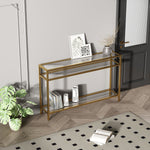 42.1 Inch Console Sofa Table, Modern Entryway Table,Tempered Glass Table, Metal Frame,3 Shelves,For Entrance, Living Room, Foyer,Hallway Bedroom W1669P163675-djyc