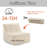 Fireside Chair, Lazy Floor Sofa Couch, Large Bean Bag Chair for Adults with High Resilience Foam for Living Room, Bedroom and Office, Velvet Fabric, Khaki W1998P195214-djyc