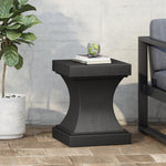 Contemporary Pedestal Design Lightweight Concrete Side Table – Versatile and Functional 67584.00BLK-djyc