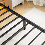 Twin Size Bed Frame Heavy Duty Platform Bed Frame with Headboard, USB Charging Station, LED Bed, No Box Spring Needed, Mattress Foundation, Strong Steel Slats, Noise Free, Black W840P209905-djyc